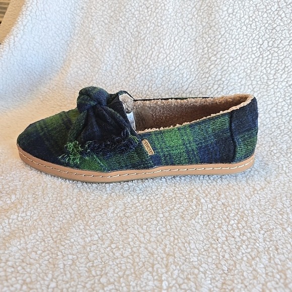 Toms Plaid Alpargata Women's Shoes Size 7 Blue Green Plaid Slip-on - Picture 4 of 15